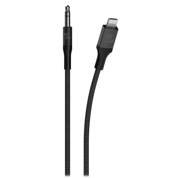 Scosche Braided Apple Lightning to 3.5mm Aux Cable 4ft, Space Gray I3AUXB4SG-SP